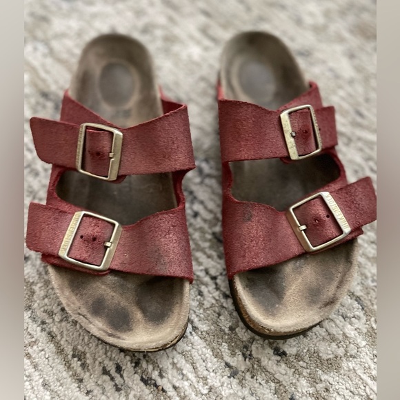 Birkenstock Arizona Magical Metallic Maroon Sandals Size 38 / Womens 7 - Picture 5 of 8
